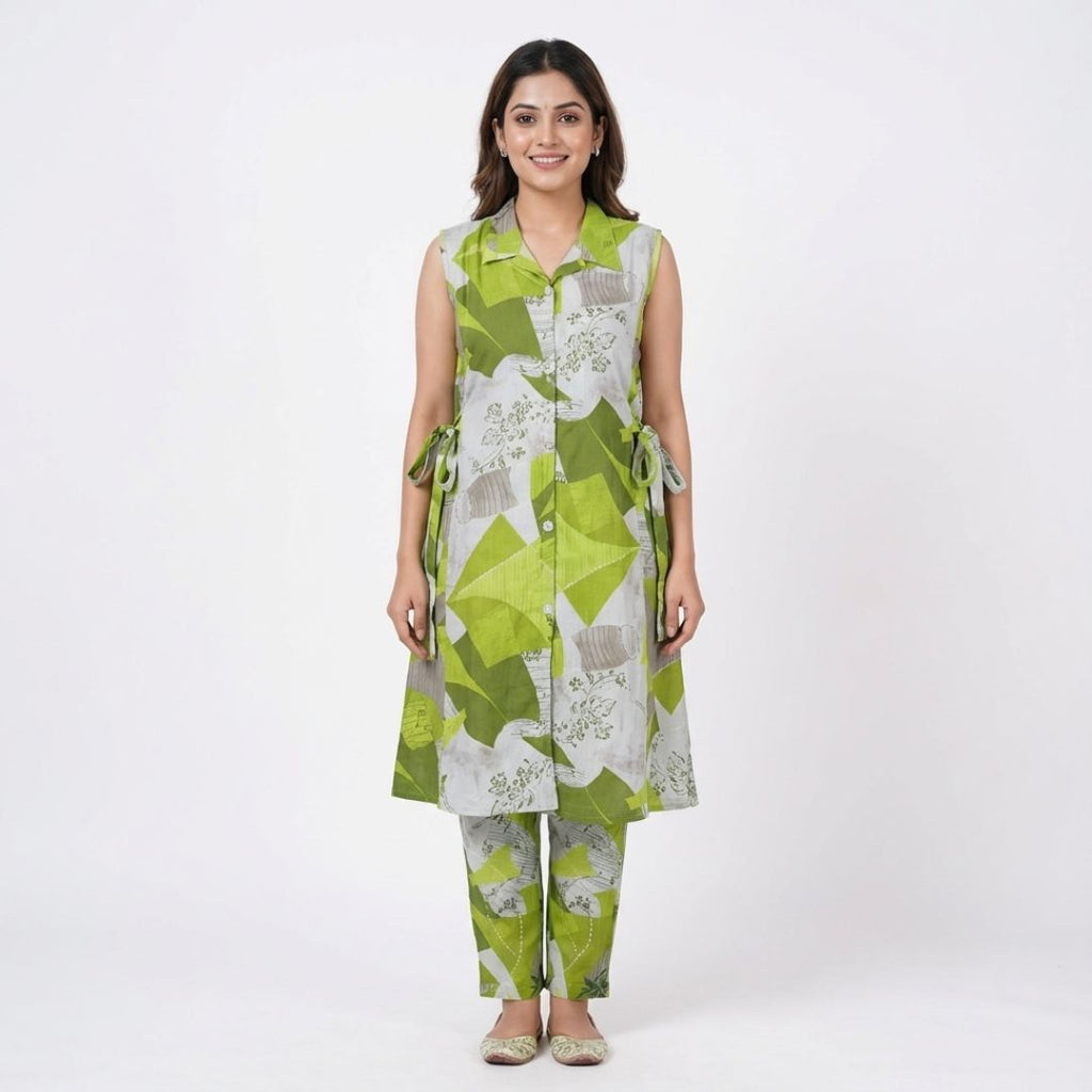 Blueverra Women’s Green Printed Co-ord Set
