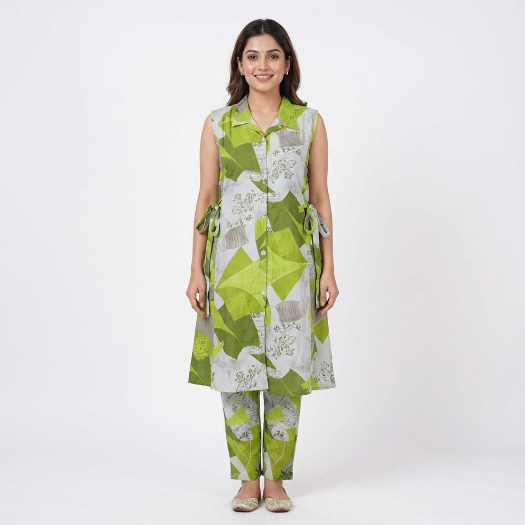 Blueverra Women’s Green Printed Co-ord Set
