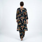 Blueverra Women’s Black Floral Printed Co-ord Set
