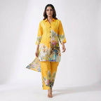 Blueverra Women’s Yellow Floral Printed Co-ord Set