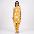 Blueverra Women’s Floral Printed Yellow Co-ord Set