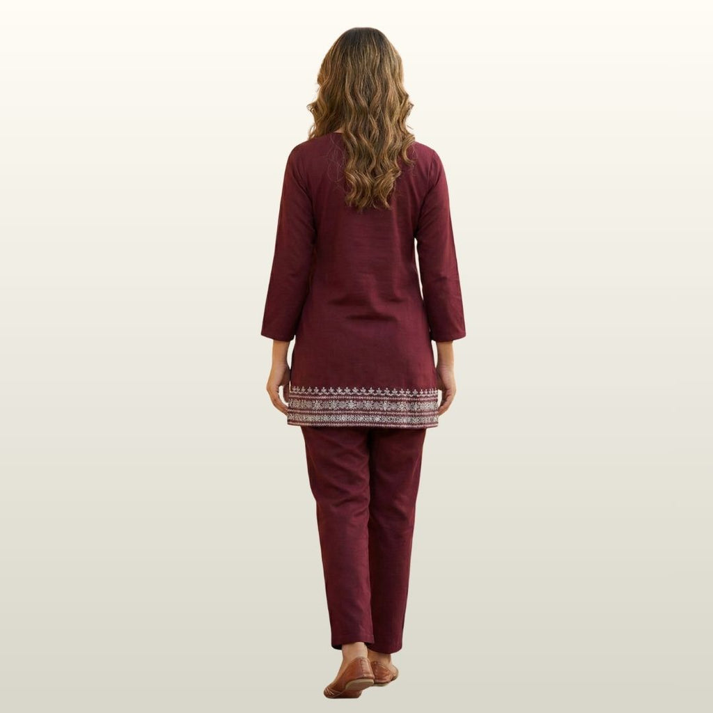 Imported Soft Deep Wine Co-ord Set