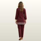 Imported Soft Deep Wine Co-ord Set