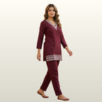 Imported Soft Deep Wine Co-ord Set