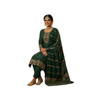 Regal Emerald Green Embroidered Kurta Set with Zari Dupatta