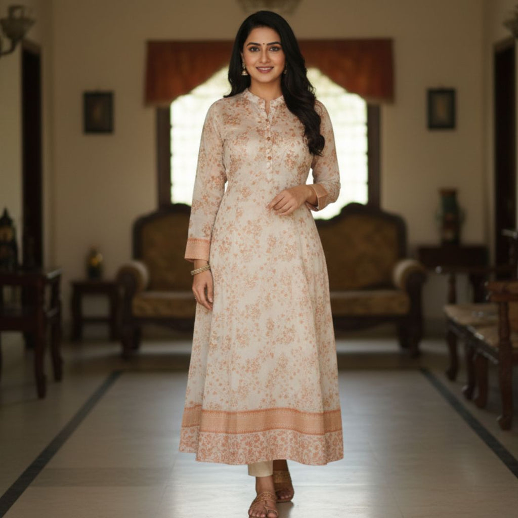 Ethereal Shimmer Jacquard Kurti